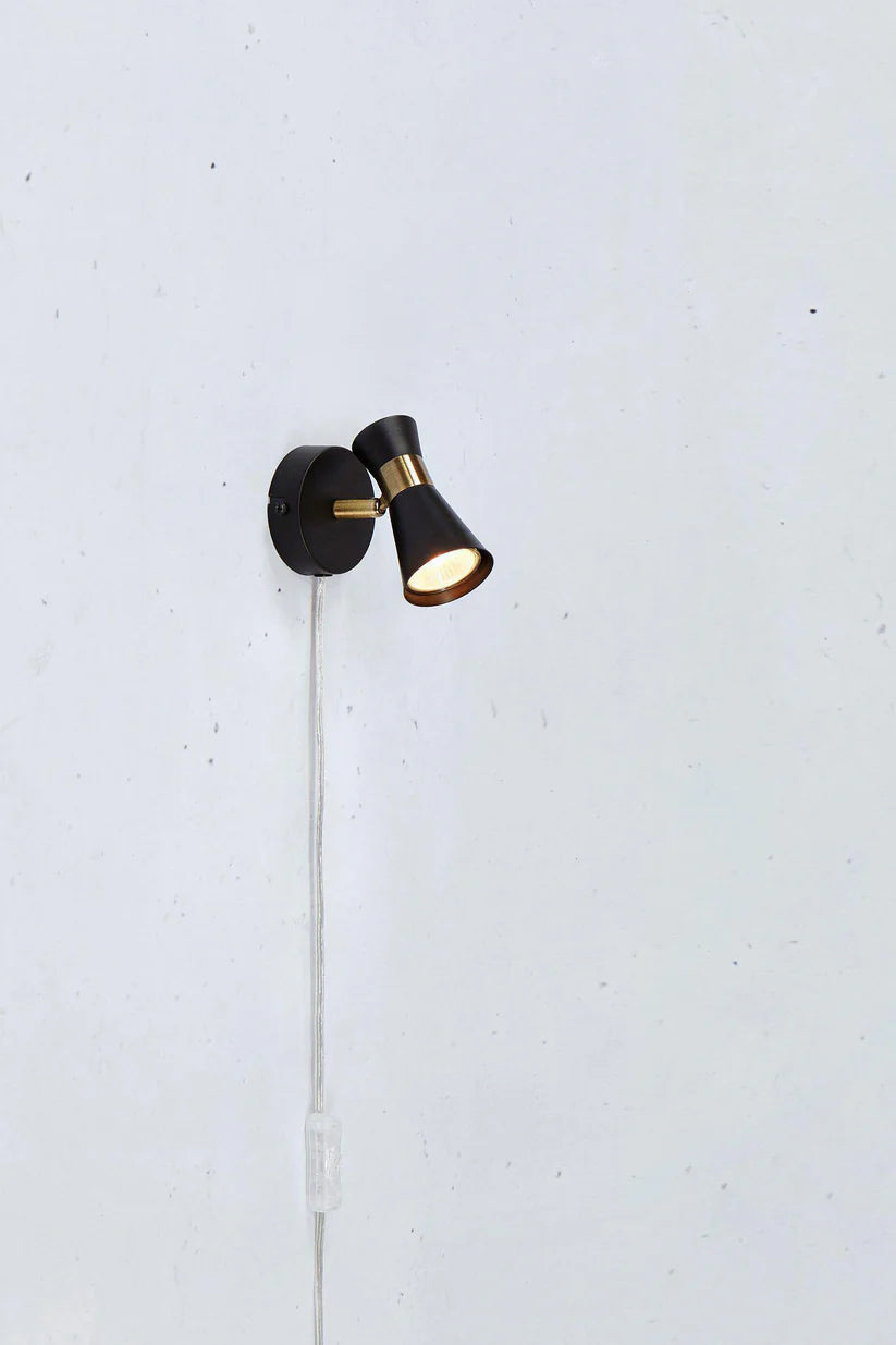 FOLIE Wall 1L Black/Antique Brass