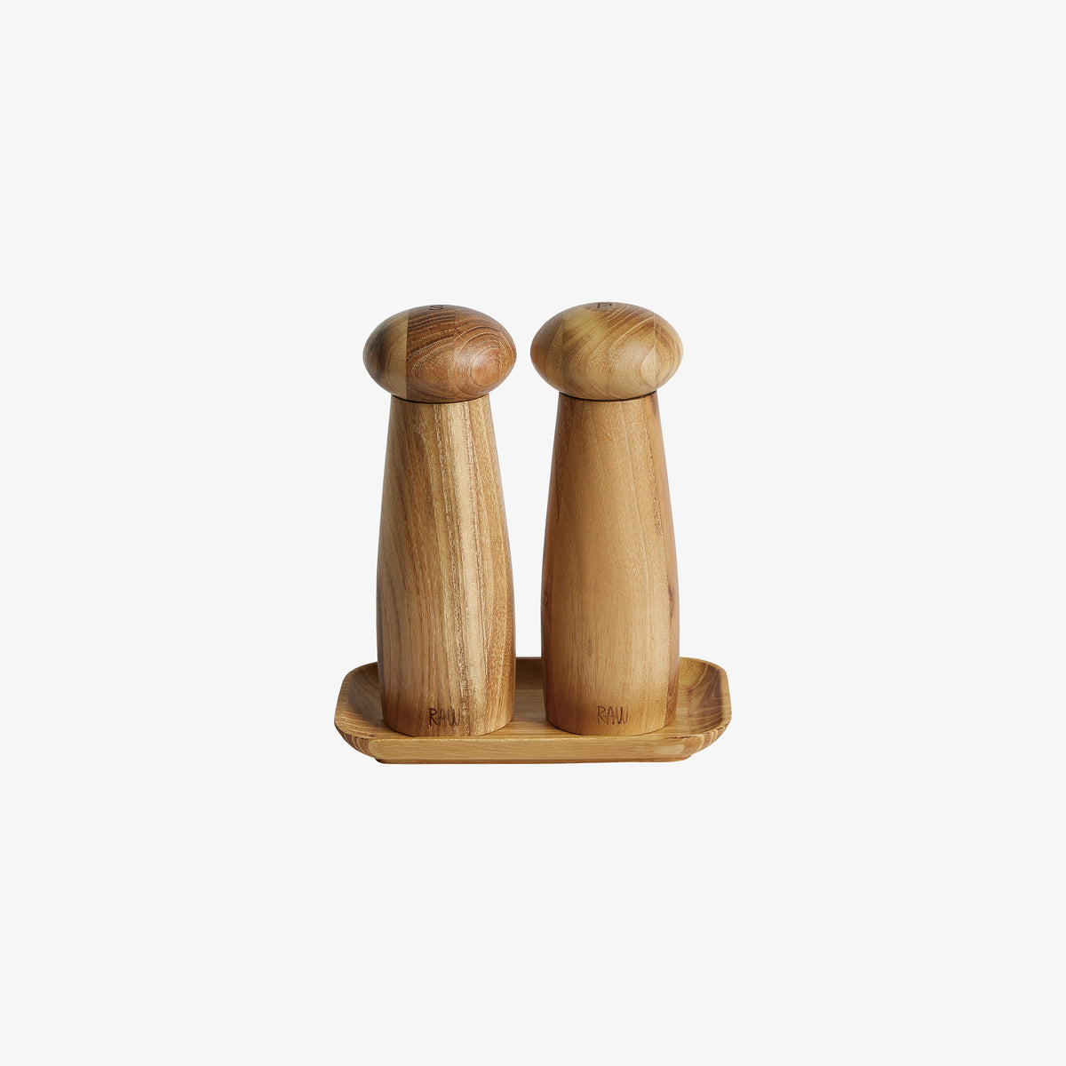 RAW Teak - Keramisk kværmesæt med bakke