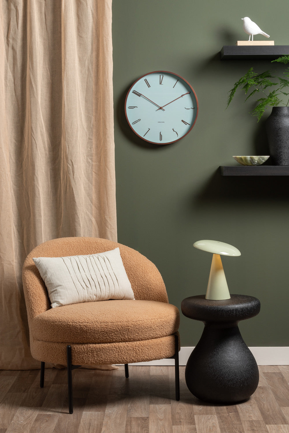 Wall clock Scandia Grayed jade