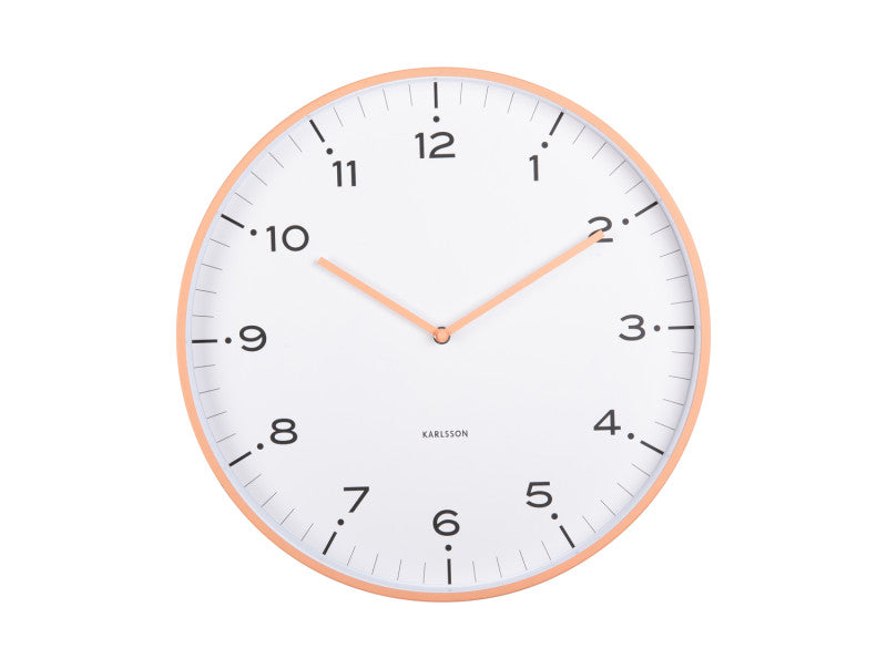 Wall clock Circus Rings peach orange