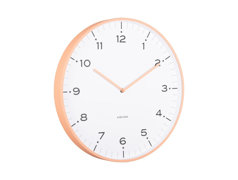 Wall clock Circus Rings peach orange
