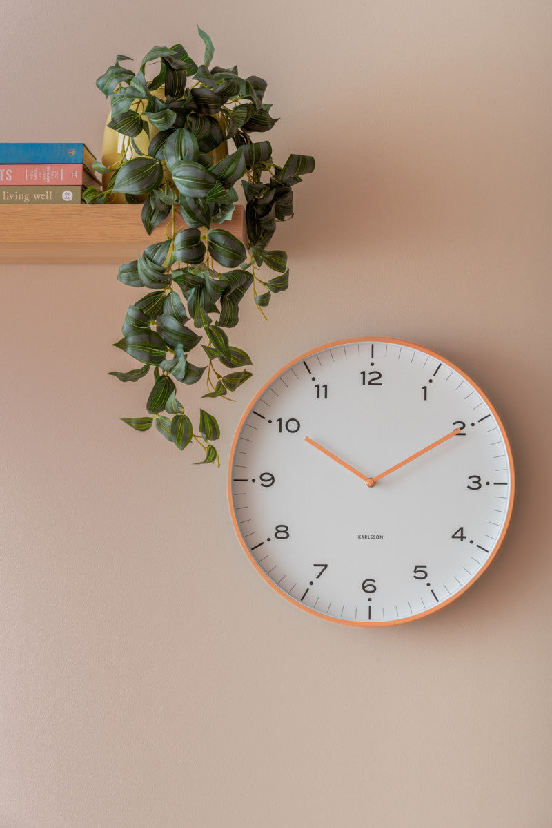 Wall clock Circus Rings peach orange