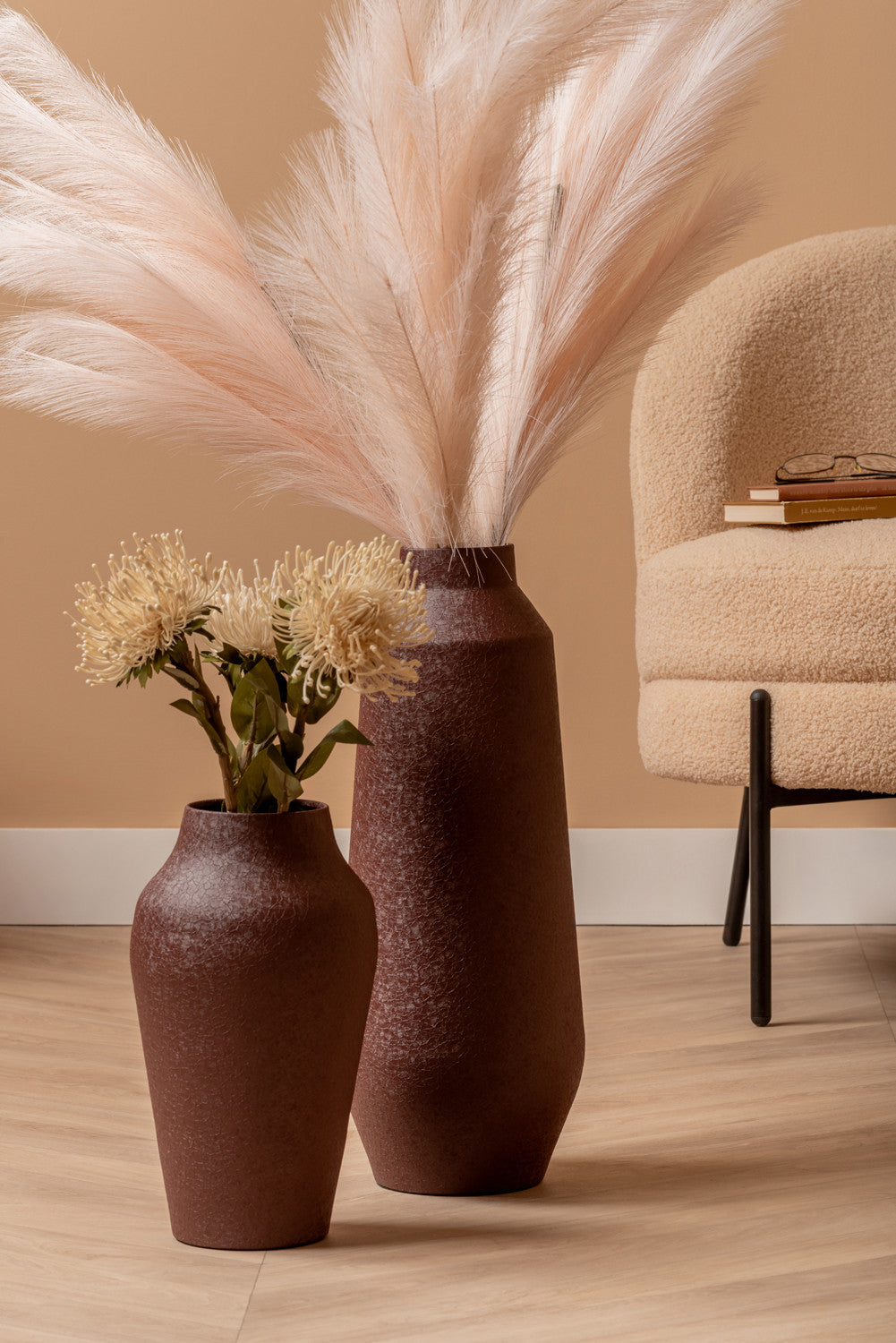 Vase boaz pin high chocolate brown