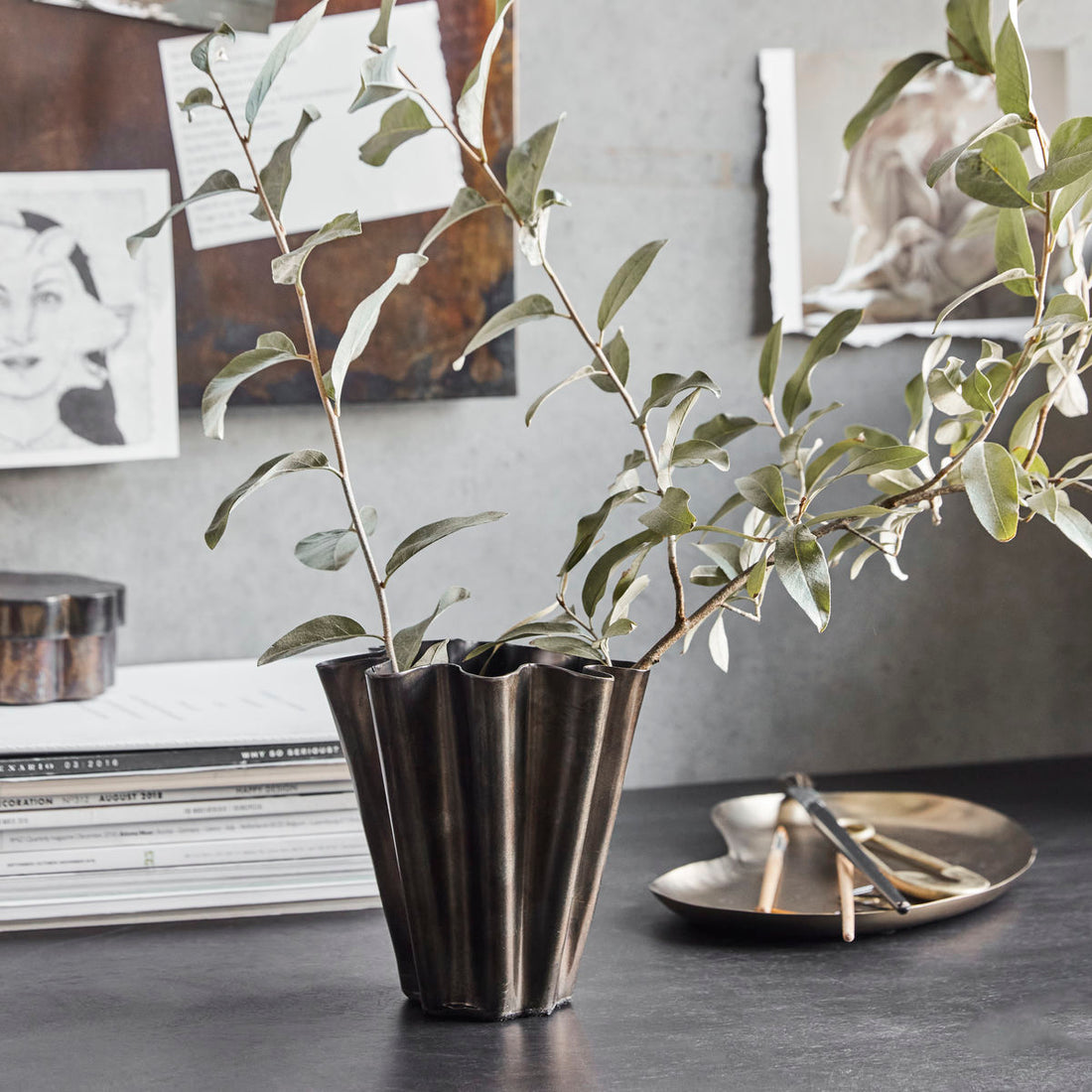 Vase, HDFlood, Antique brown