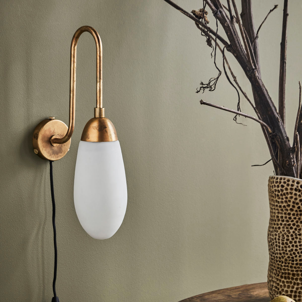 Wall lamp, Drop, Antique brown