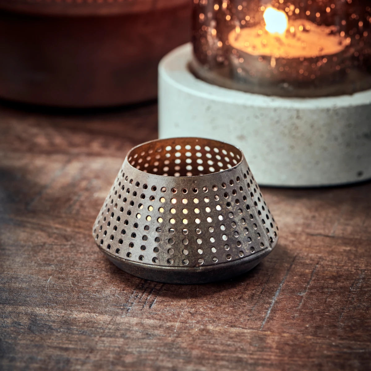 Tealight holder, HDMinis, Antique brass