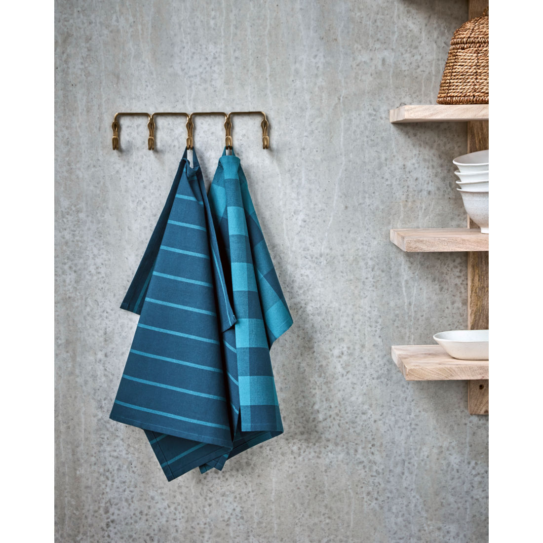 Tea towels, cook, blue/petrol