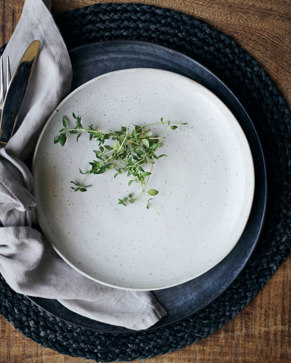 Lunch plate, HDPion grey,white