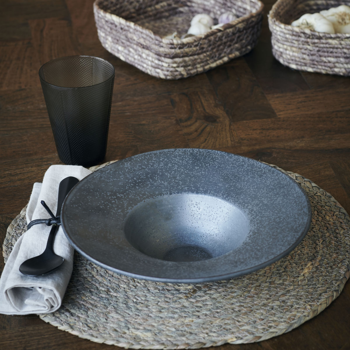 Pasta plate, HDPion, Black;Brown