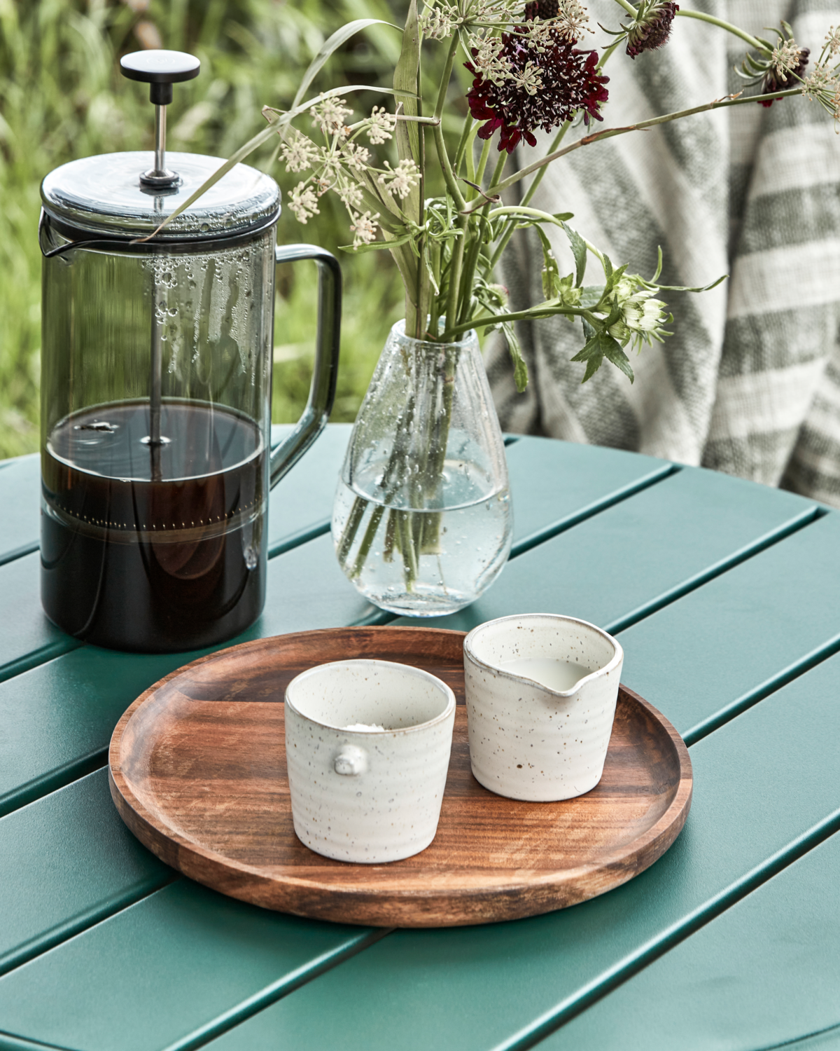 Milk and sugar set HDPion grey,white