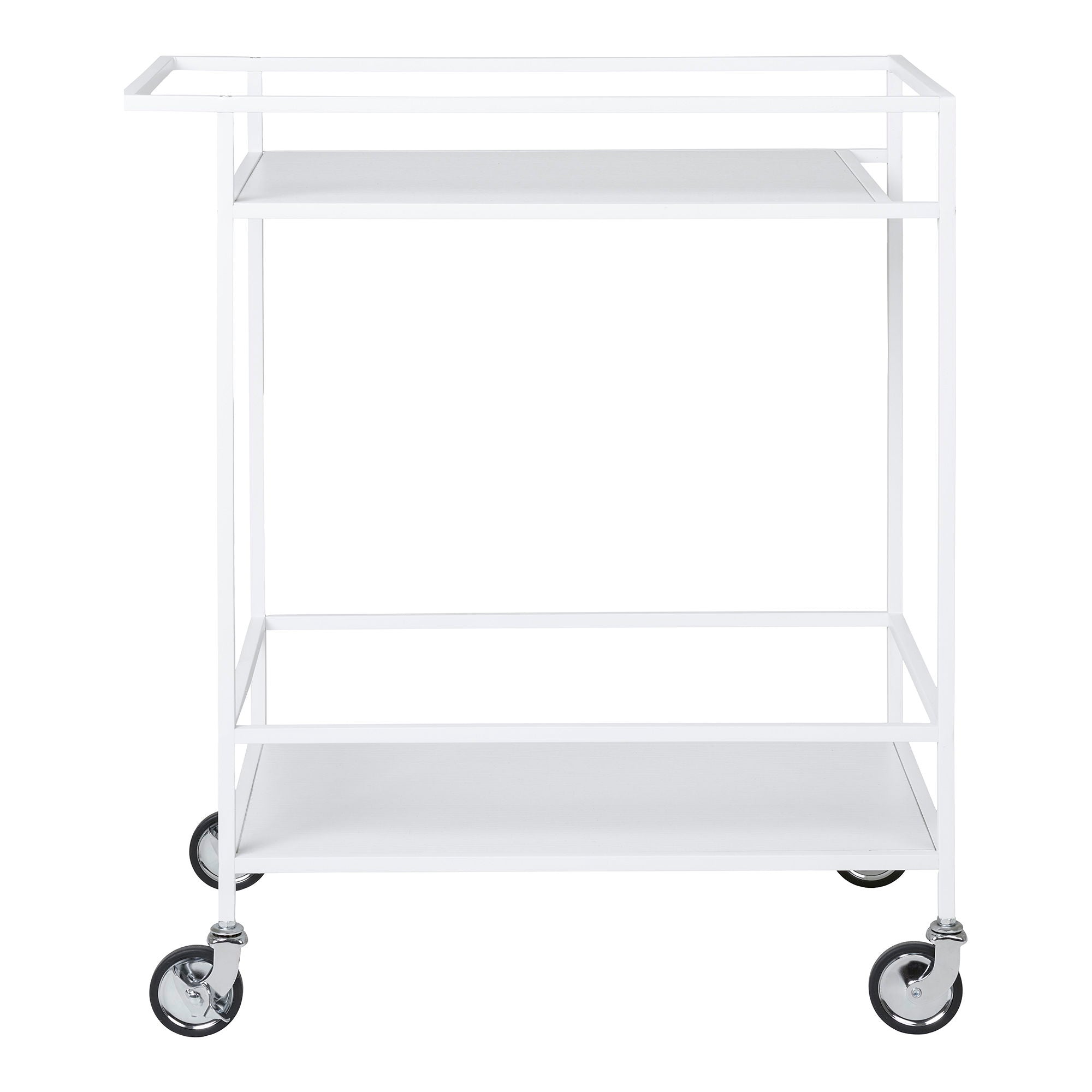 Vitar Bar trolley, 2 white shelves, white frame