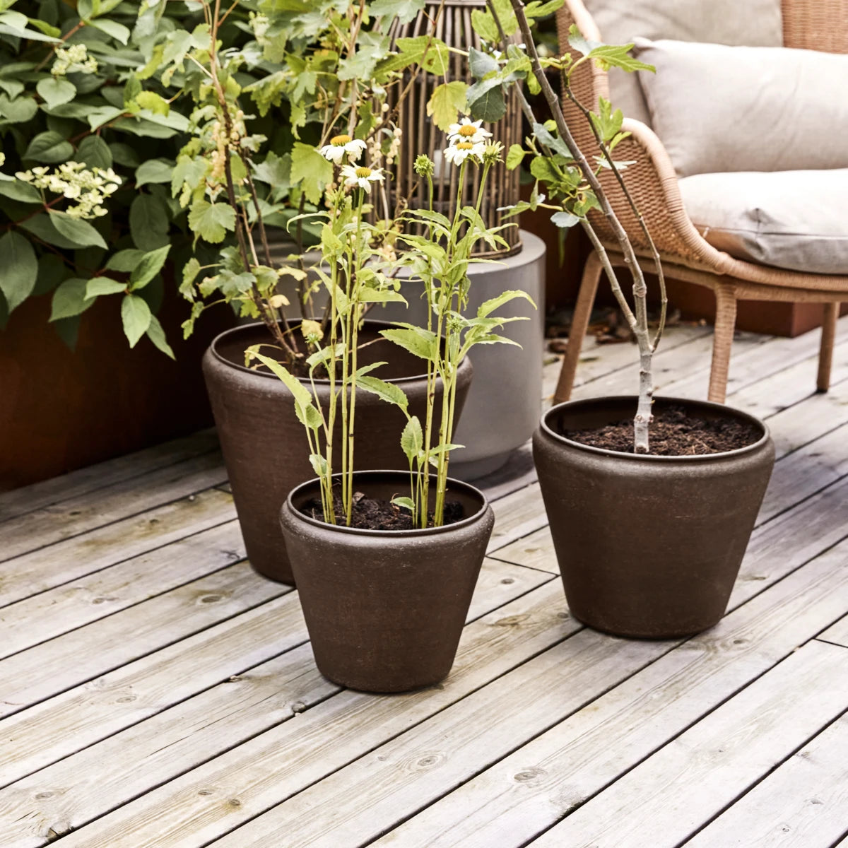 Planter HDfunnel antique brown