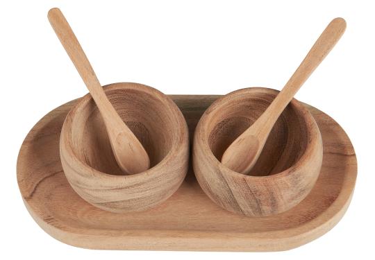 Bakke m/2 skåle og 2 skeer