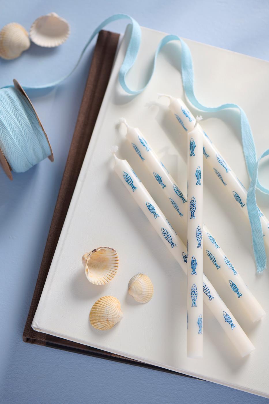 Kertelys m/blå fisk