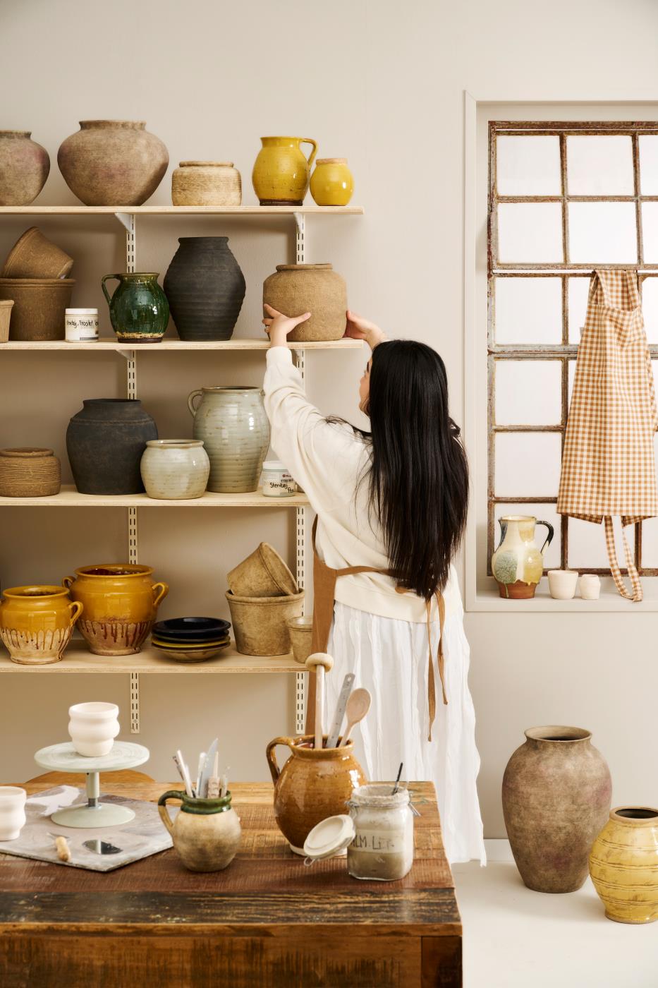 Krukke Minerva m/snoet ring åbning Ø:14 cm