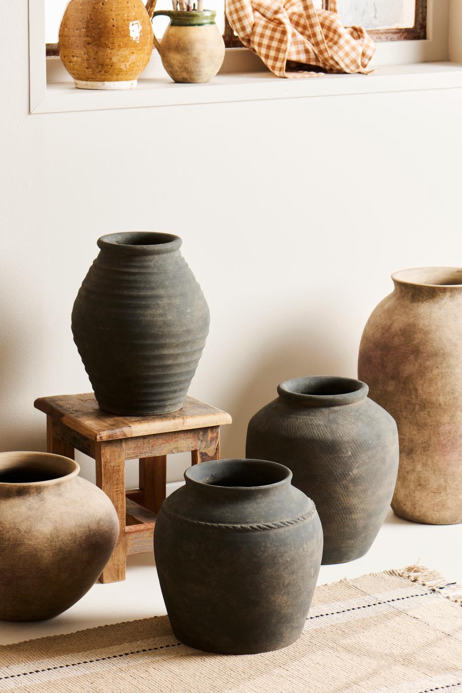 Krukke Minerva m/snoet ring åbning Ø:14 cm