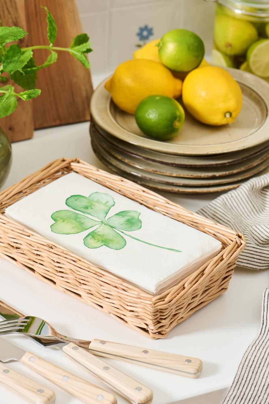 Serviet 10x20 cm firkløver 16 stk/pk