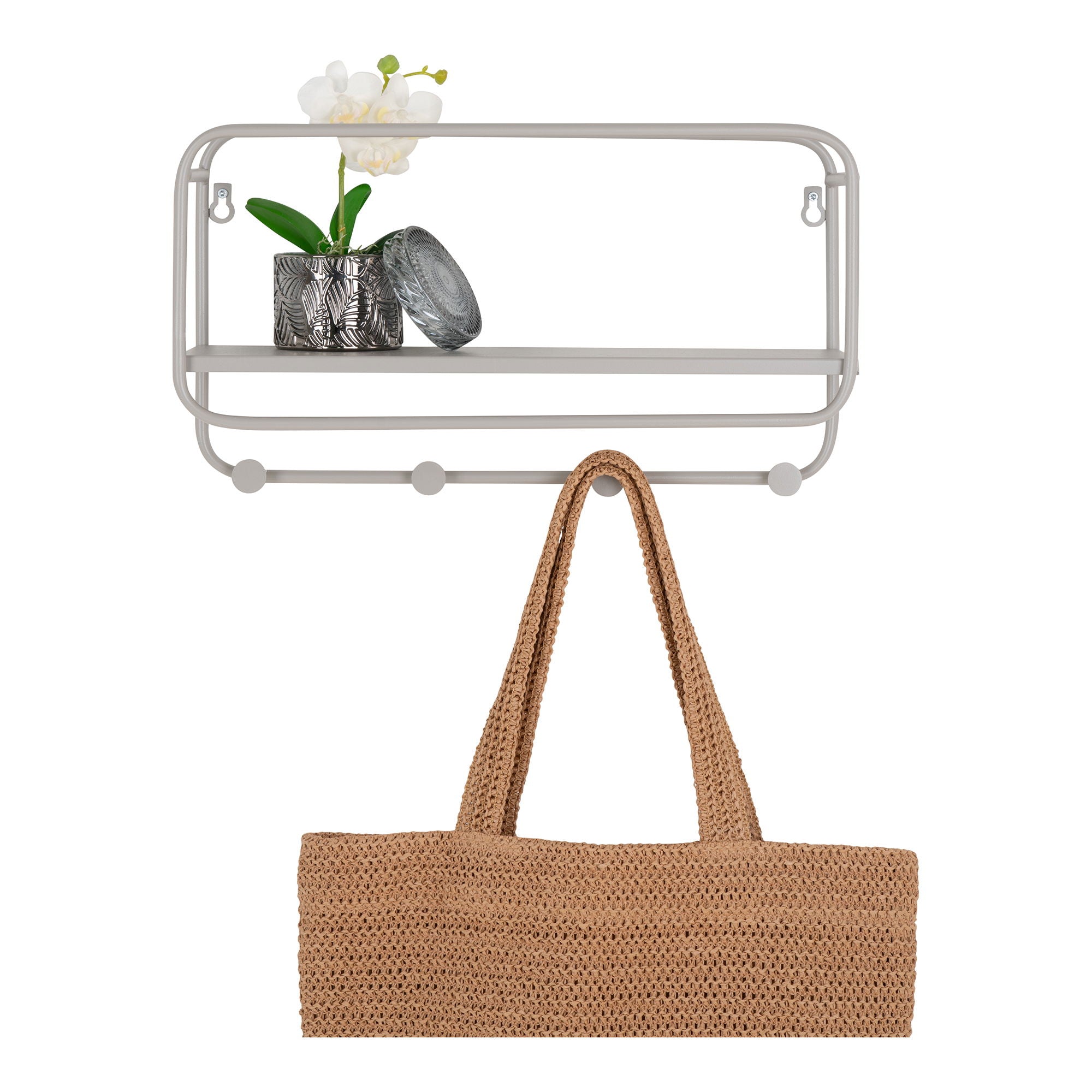 Feira hat shelf steel, cool grey