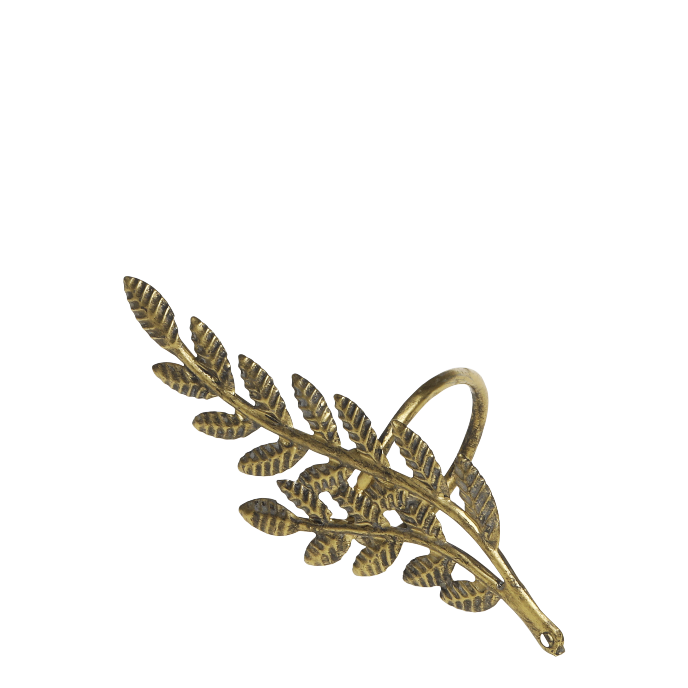 Servietring m. blad antik messing