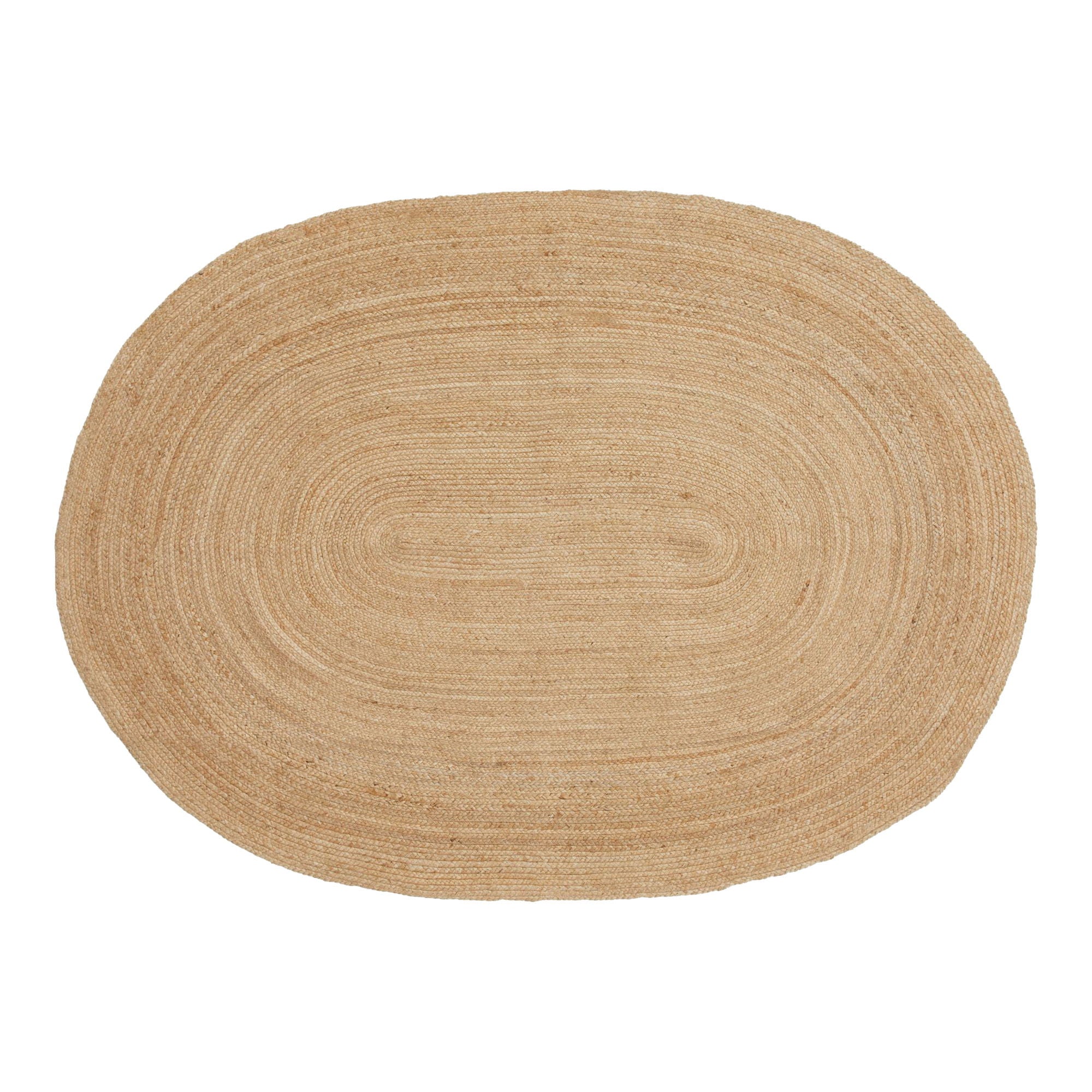 Bombay Rug, braided jute, nature, oval