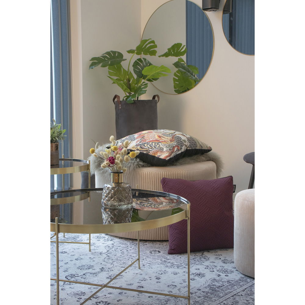 Jersey Mirror steel, brass look ø80cm