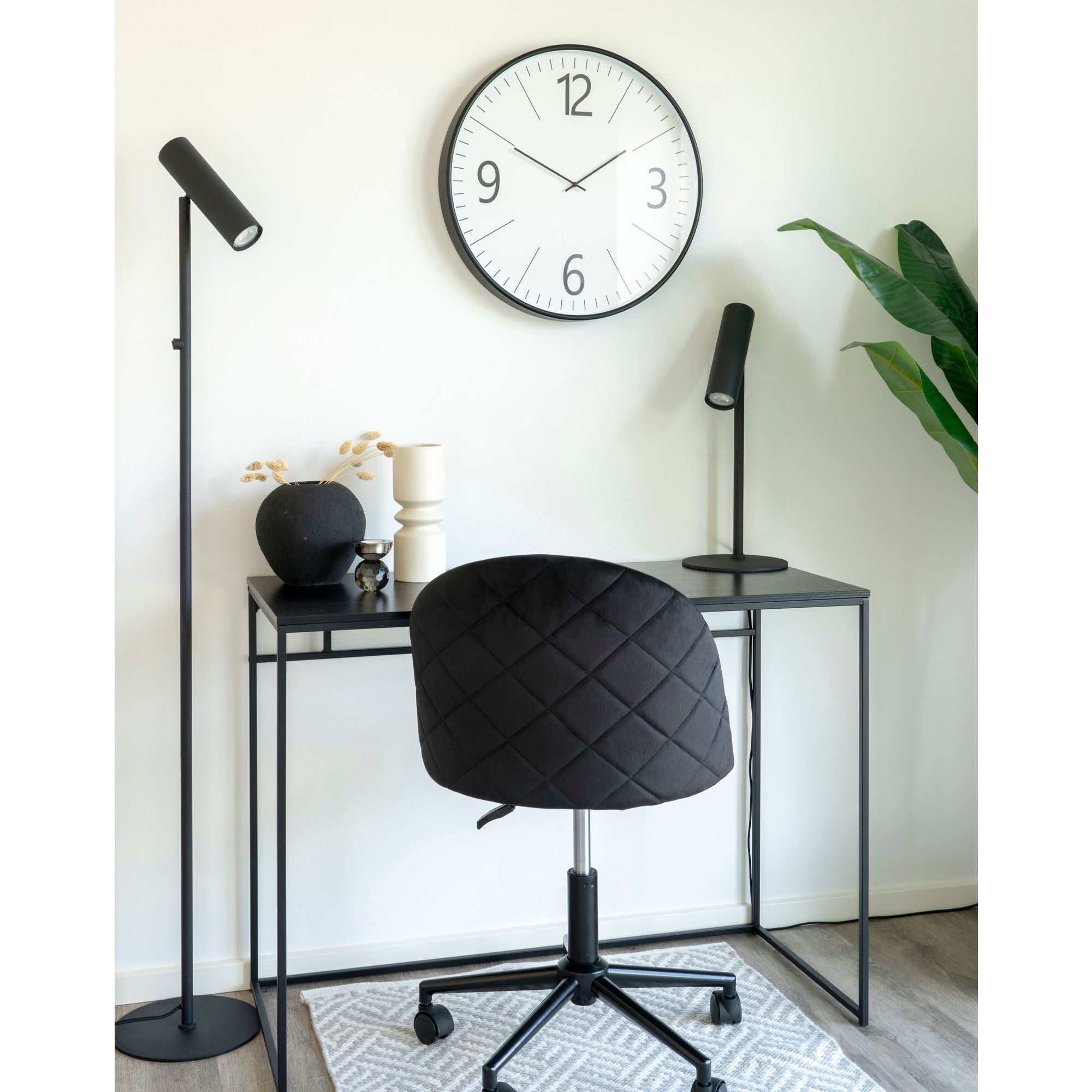 Biel Wall Clock, black and white, ø51 cm
