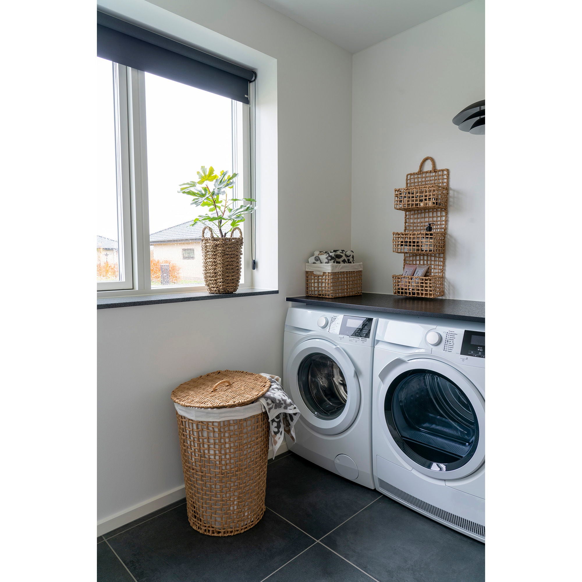 Pomal Laundry Basket, paper, natural/white
