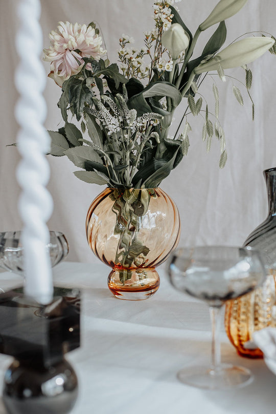Meadow Swirl Vase Amber