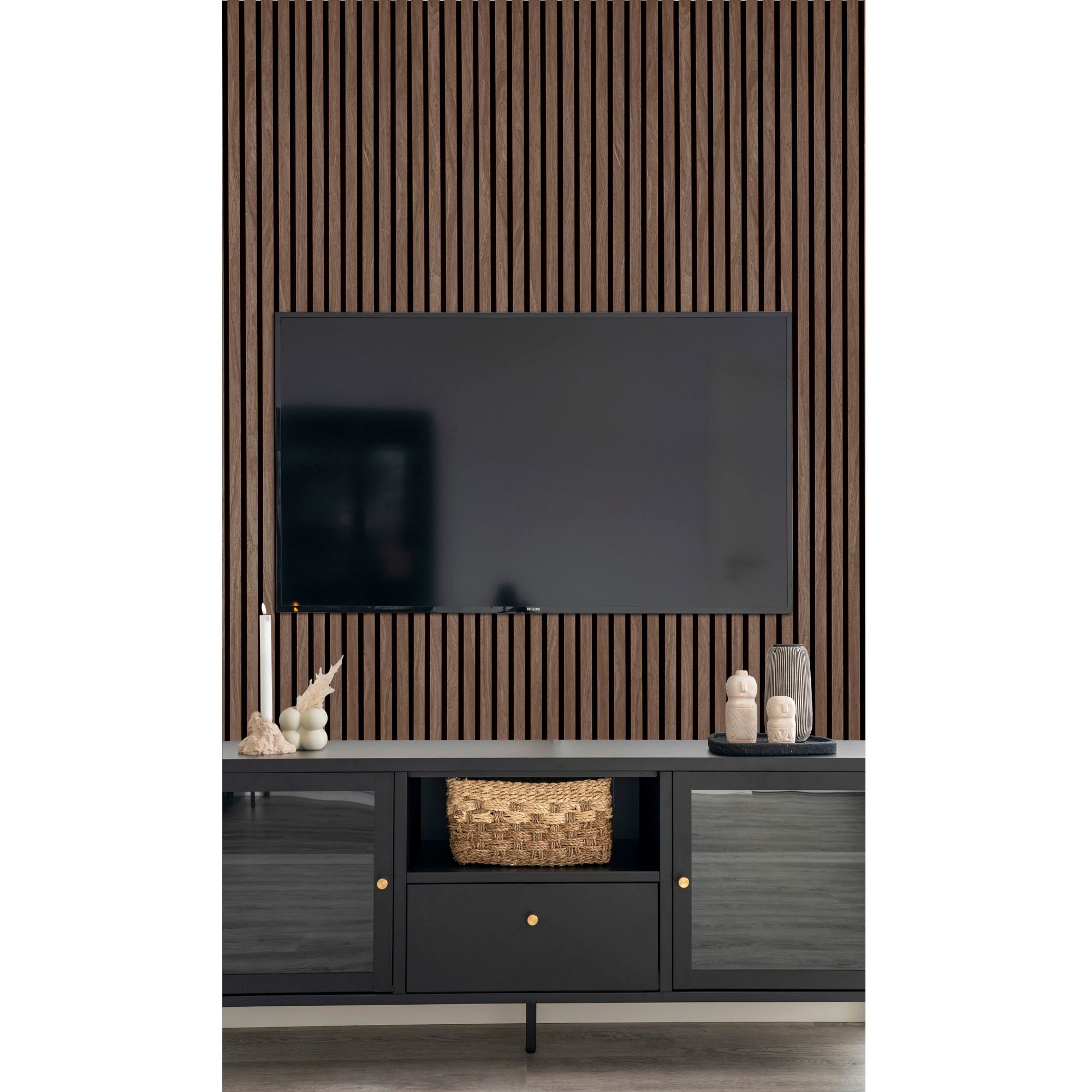 Acoustic panel, wood veneer, walnut, walnut look