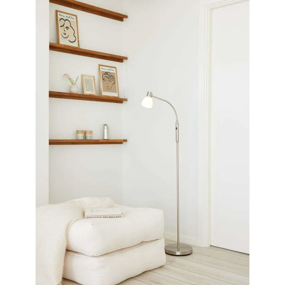 Hudson 1 arm gulvlampe opal LED