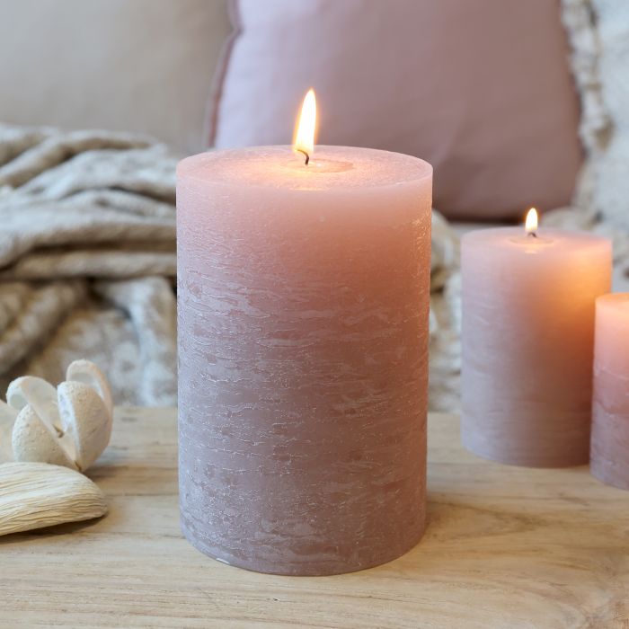 Macon lys rustik 90 t.H15Ø10 støvet rosa