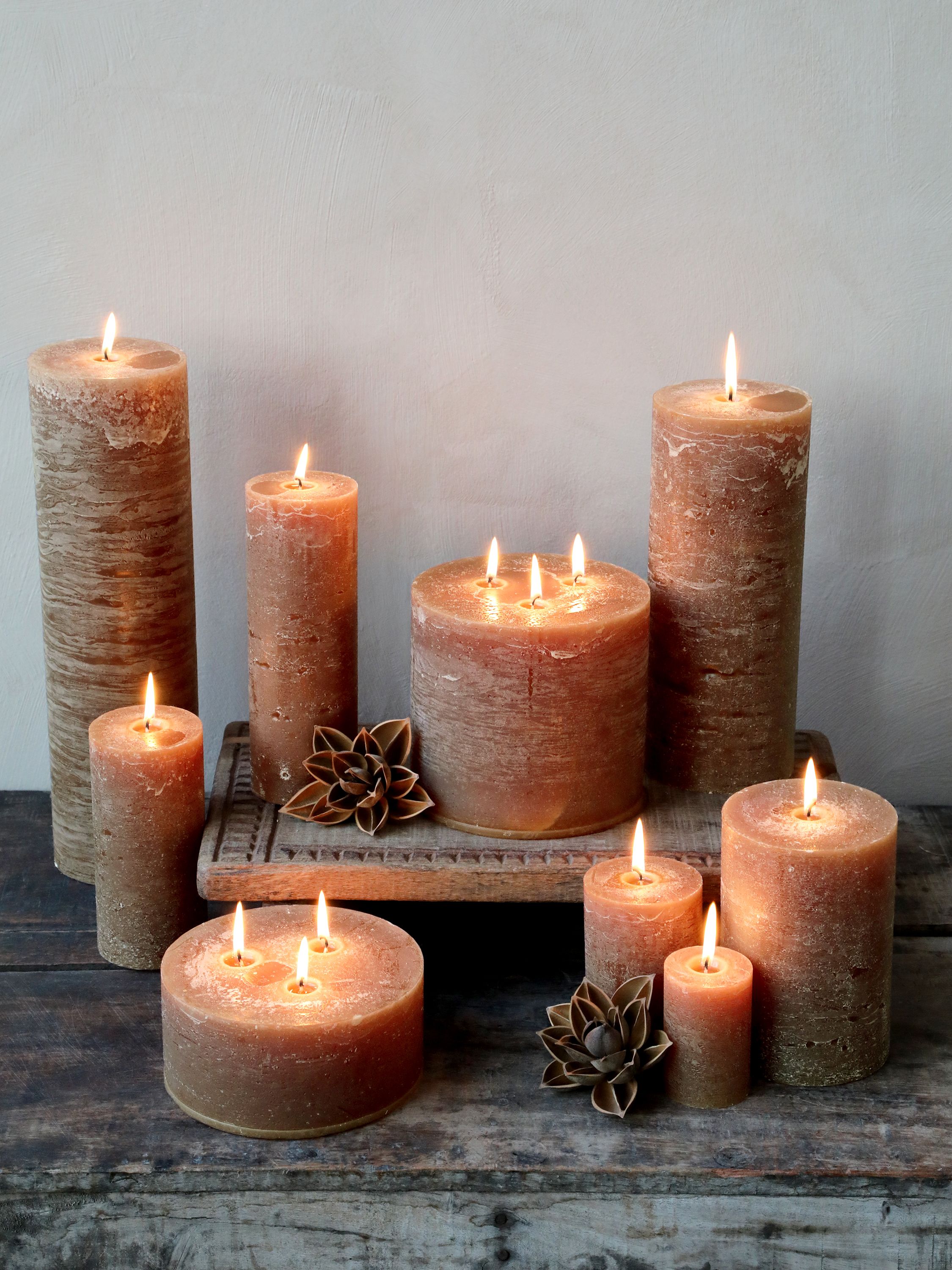 Macon lys rustik 90 t.H15Ø10 valnøt