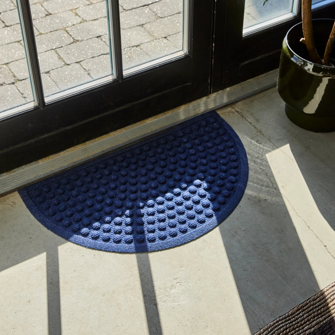 Dørmåtte, HDEntry, Half Round, Blå