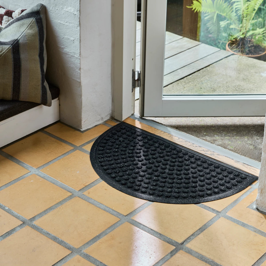 Dørmåtte, HDEntry, Half Round, Sort