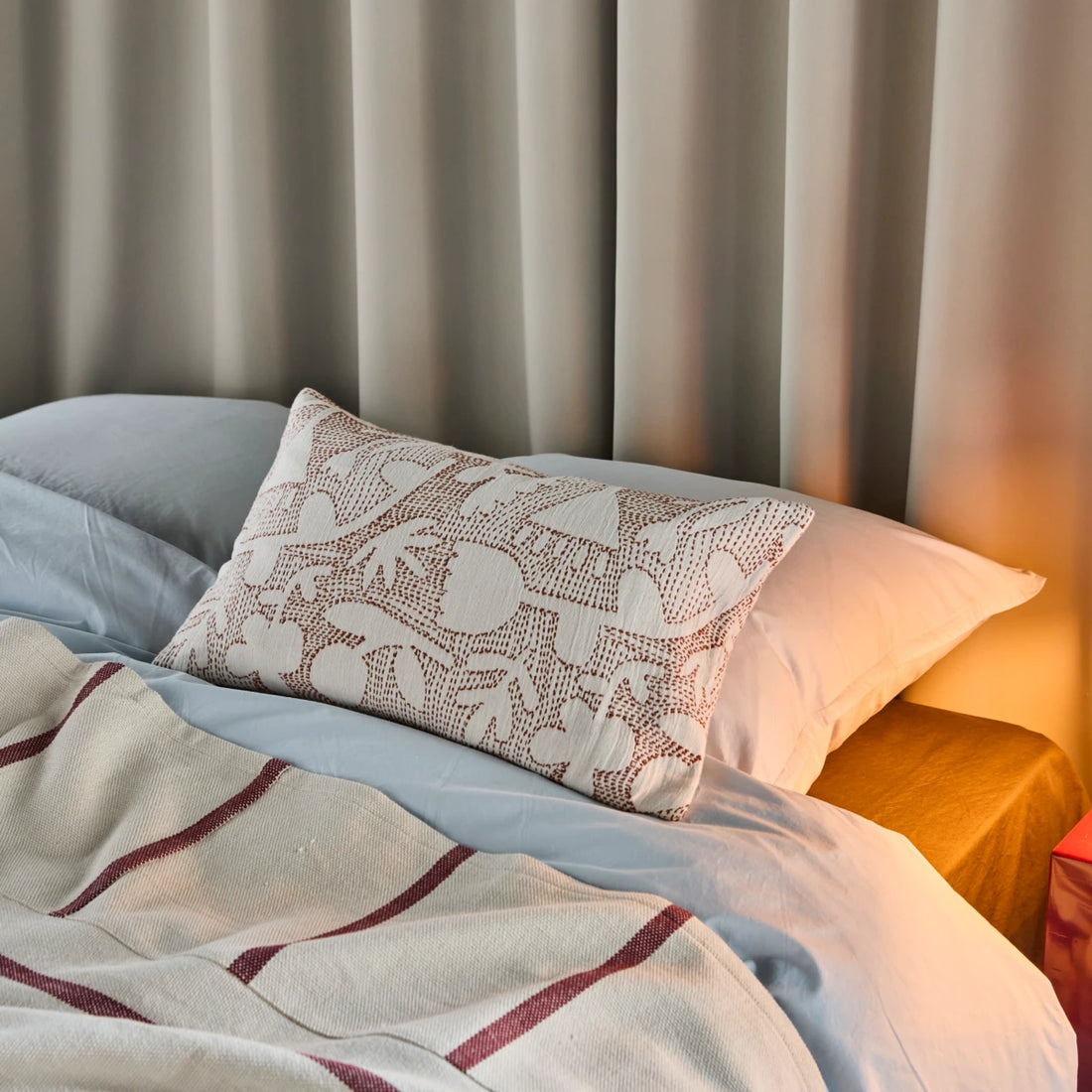 Cushion cover, HDSari, Off-white, brown