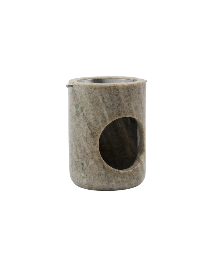 Oil burner, MKMarble, Beige, Silver finish