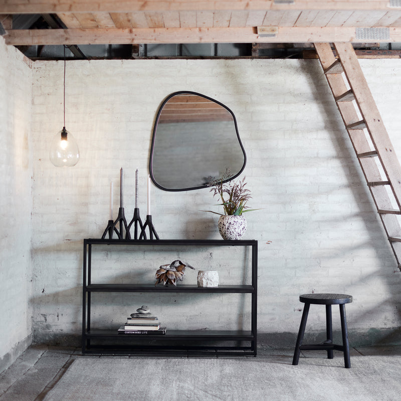 Vægspejl Michigan M - sort jern/glas