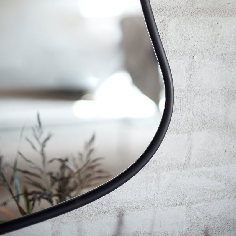 Vægspejl Michigan M - sort jern/glas
