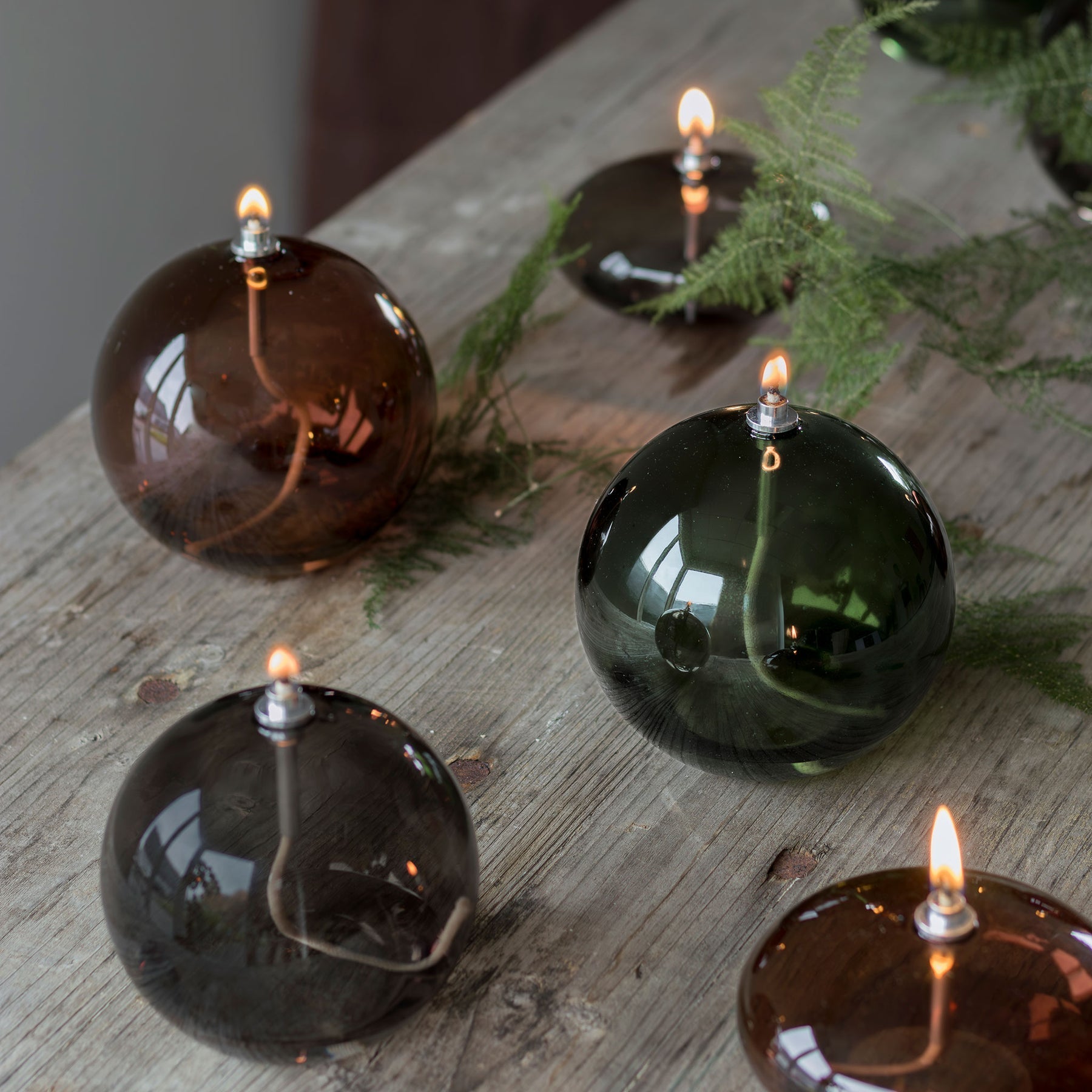 Aura oil lamp, large, brown