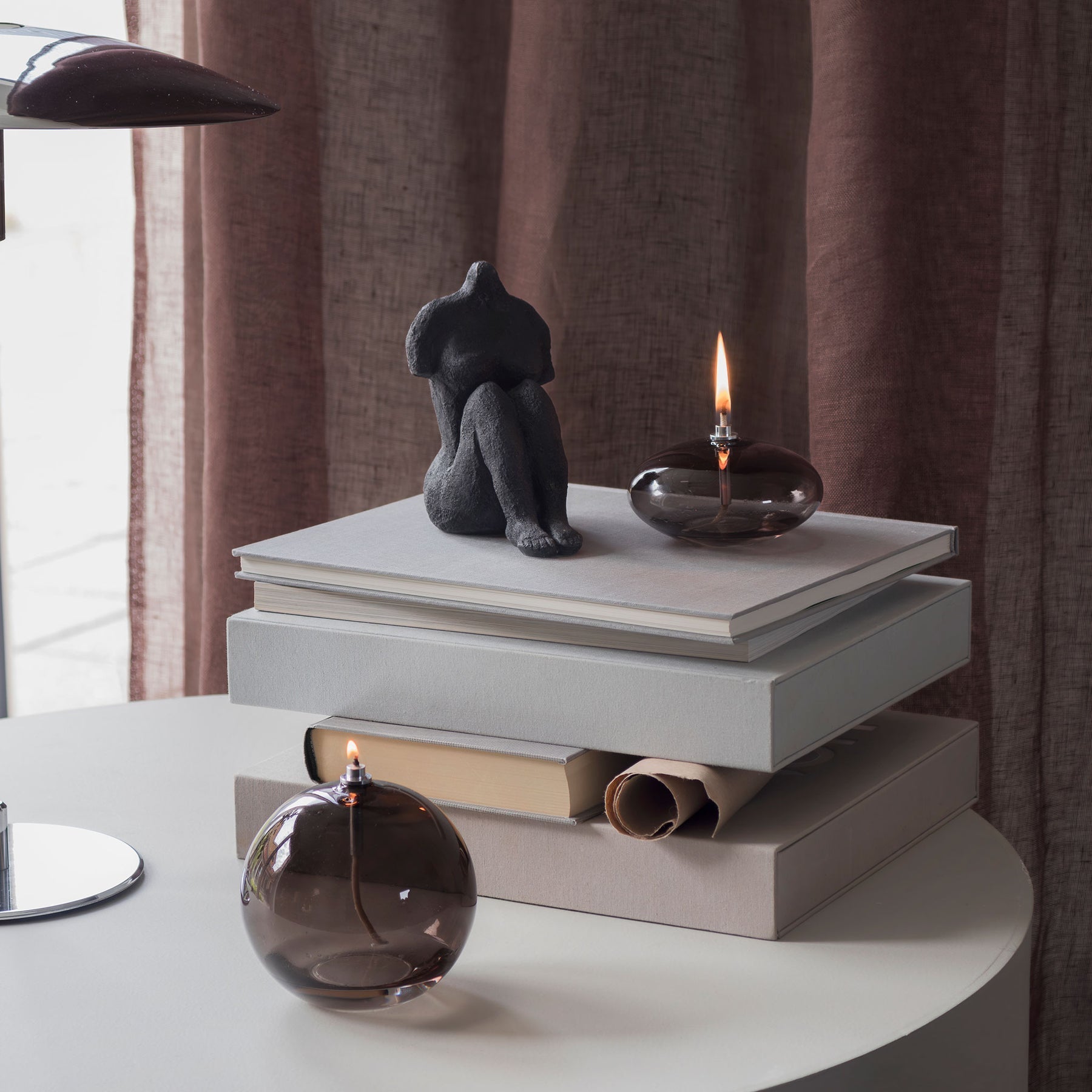 Aura oil lamp, small, Smoke grey