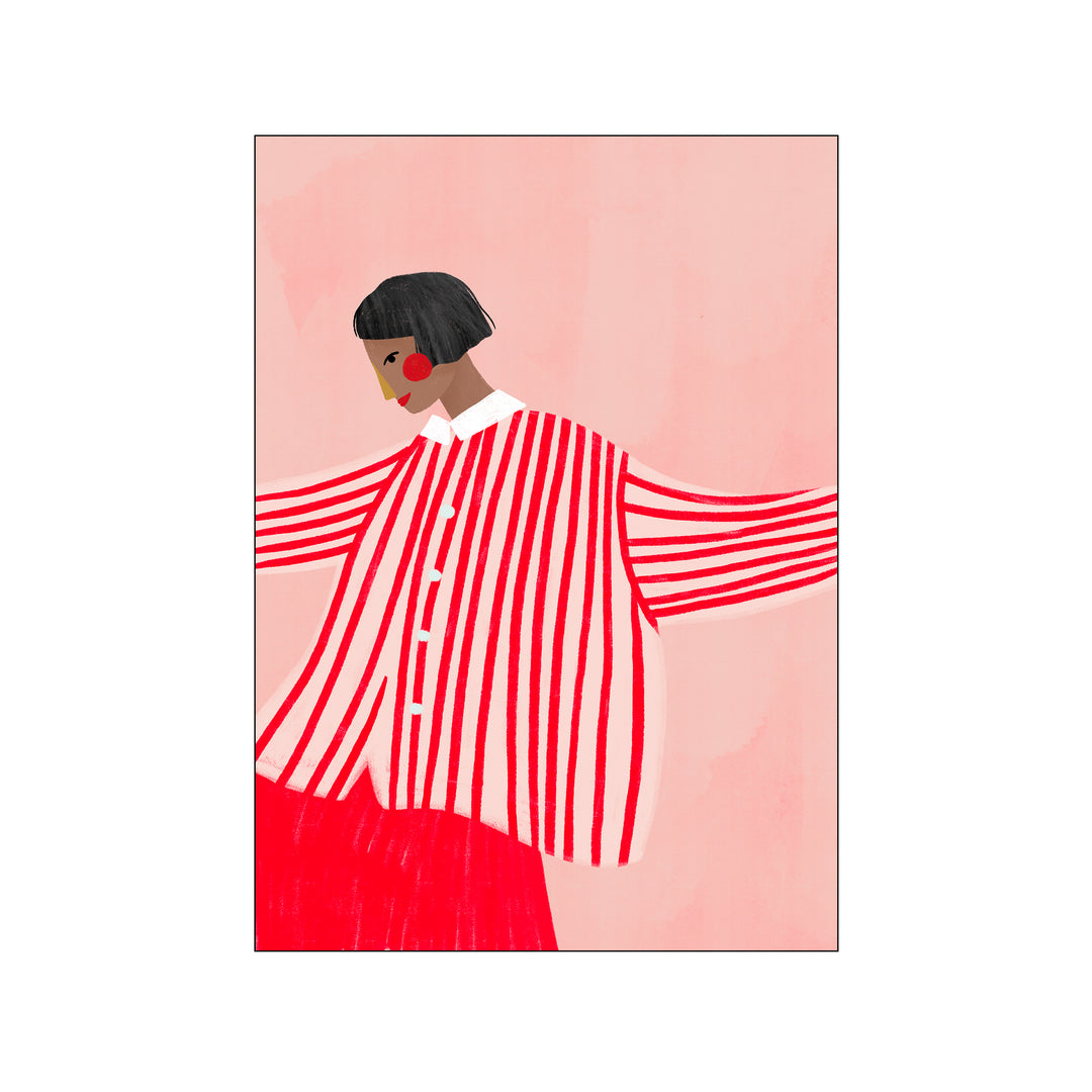 The woman with the red stripes 40x50