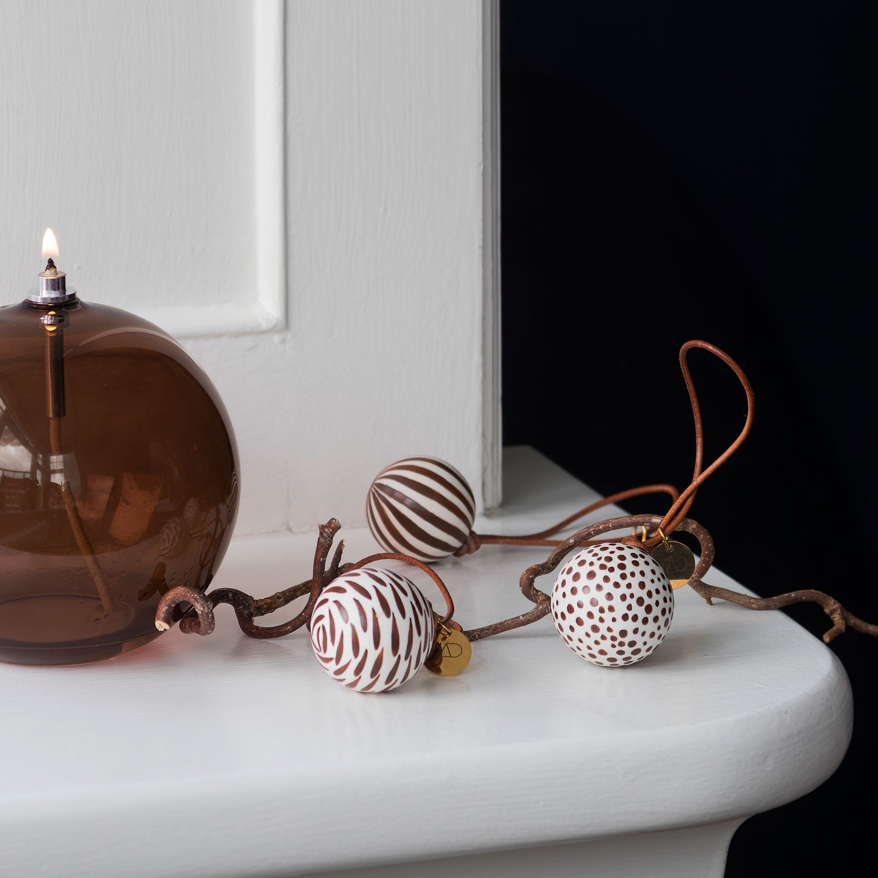 Aura oil lamp, large, brown