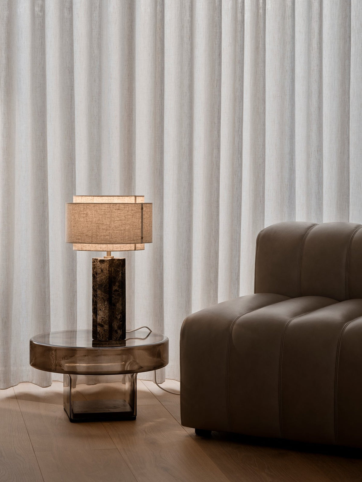Takai Marble Bordlampe Brun