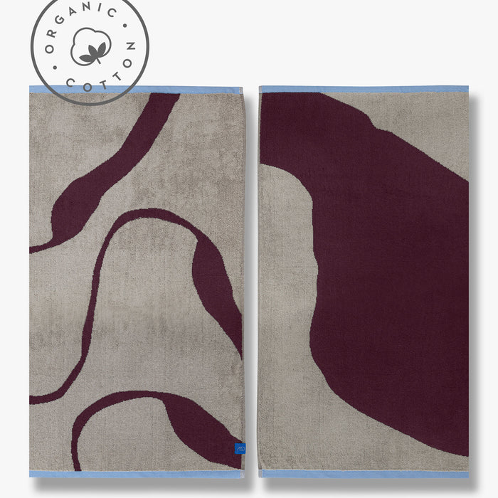 NOVA ARTE håndklæde, Wine / Sand