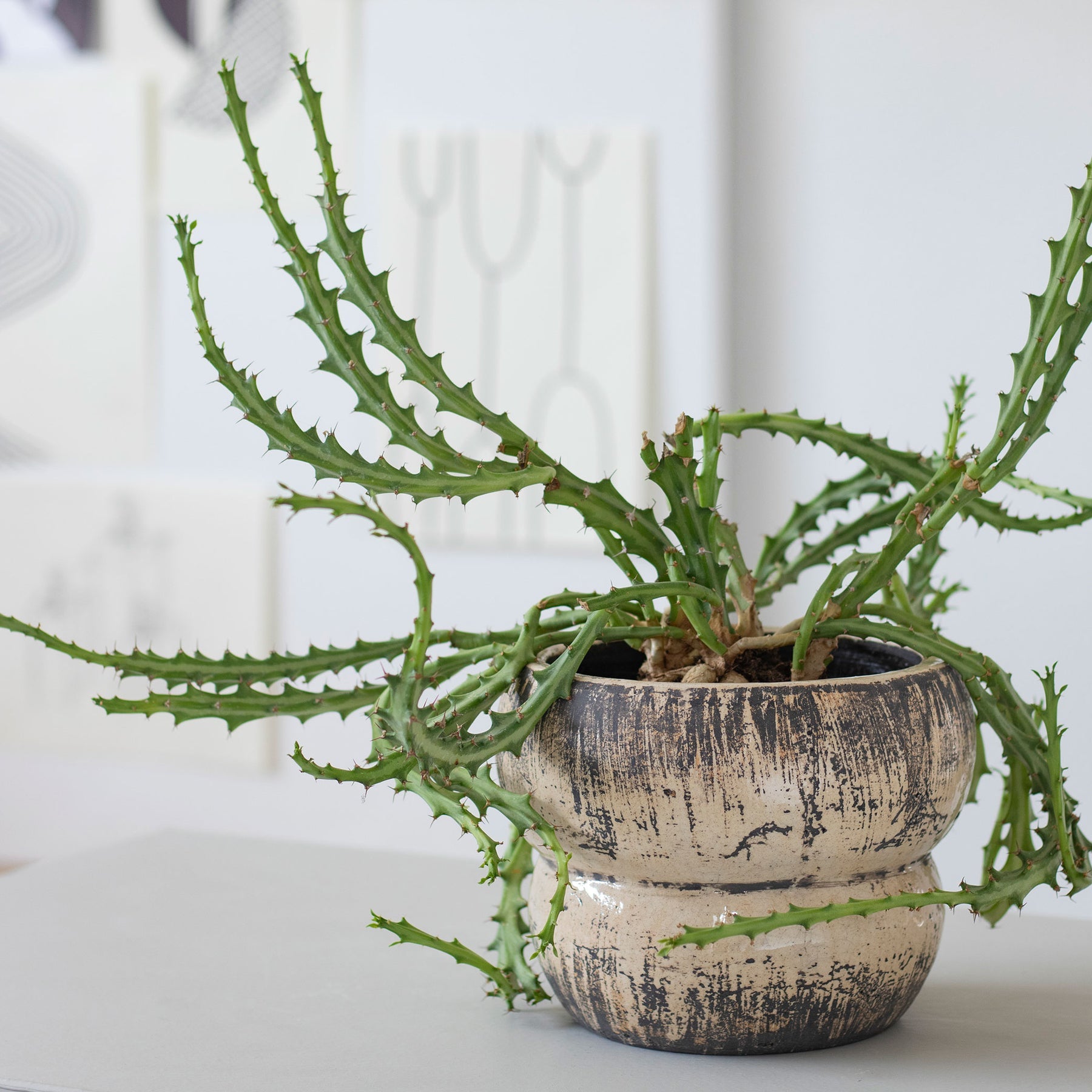 Raw flowerpot, small, off-white
