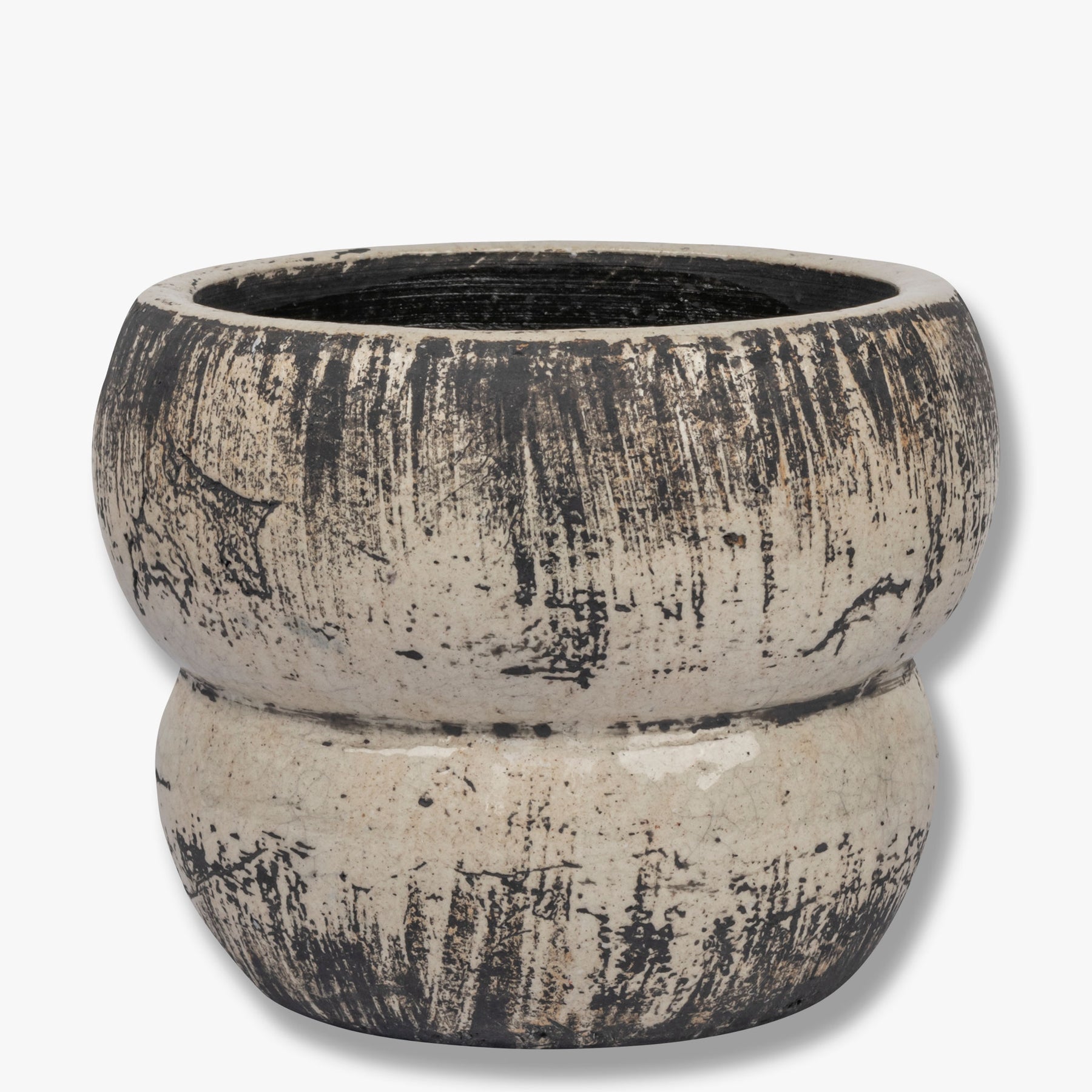 Raw flowerpot, small, off-white