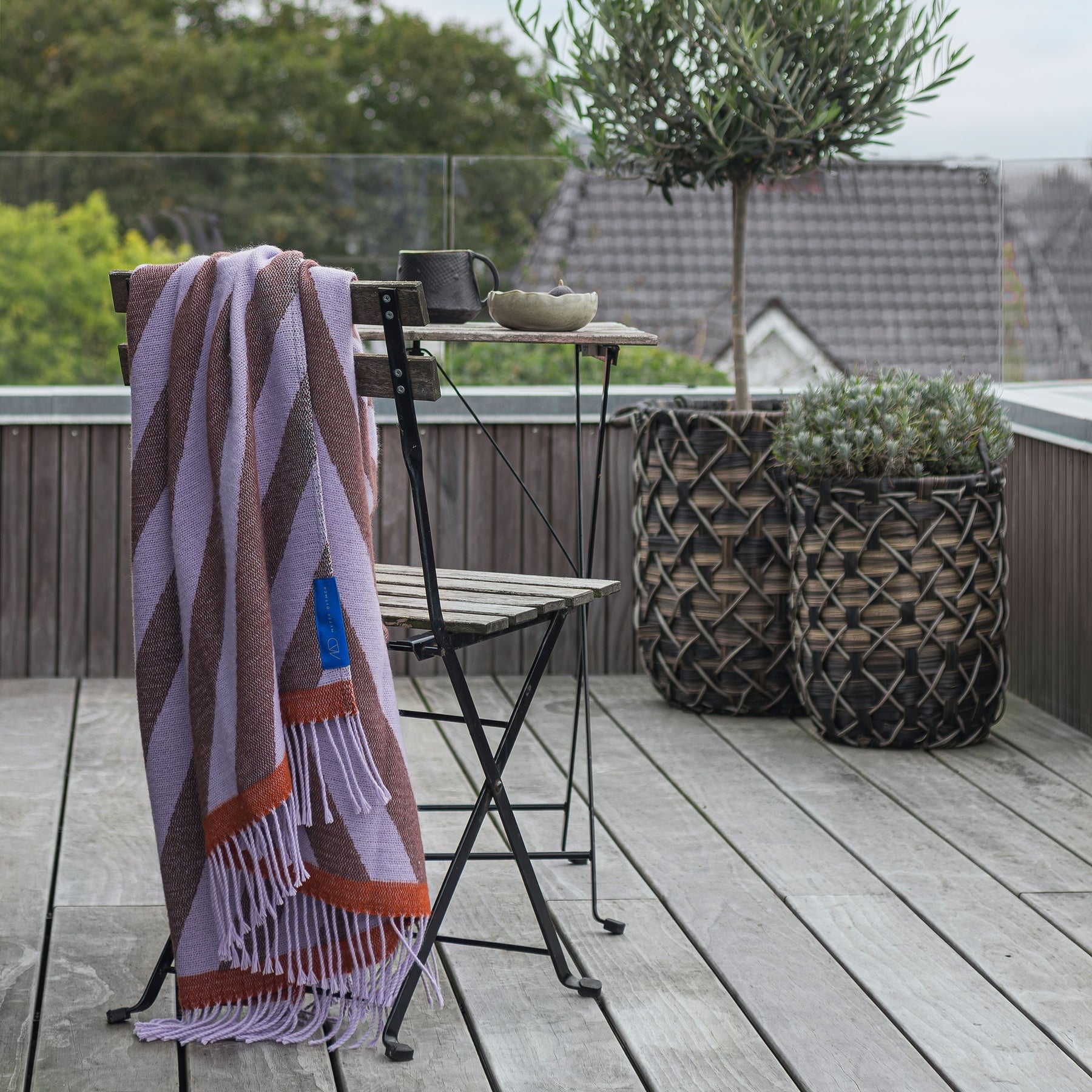 RETRO throw, Brown