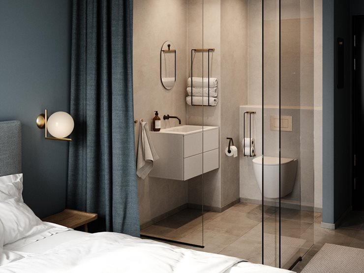 Bathroom rack, Oiled oak