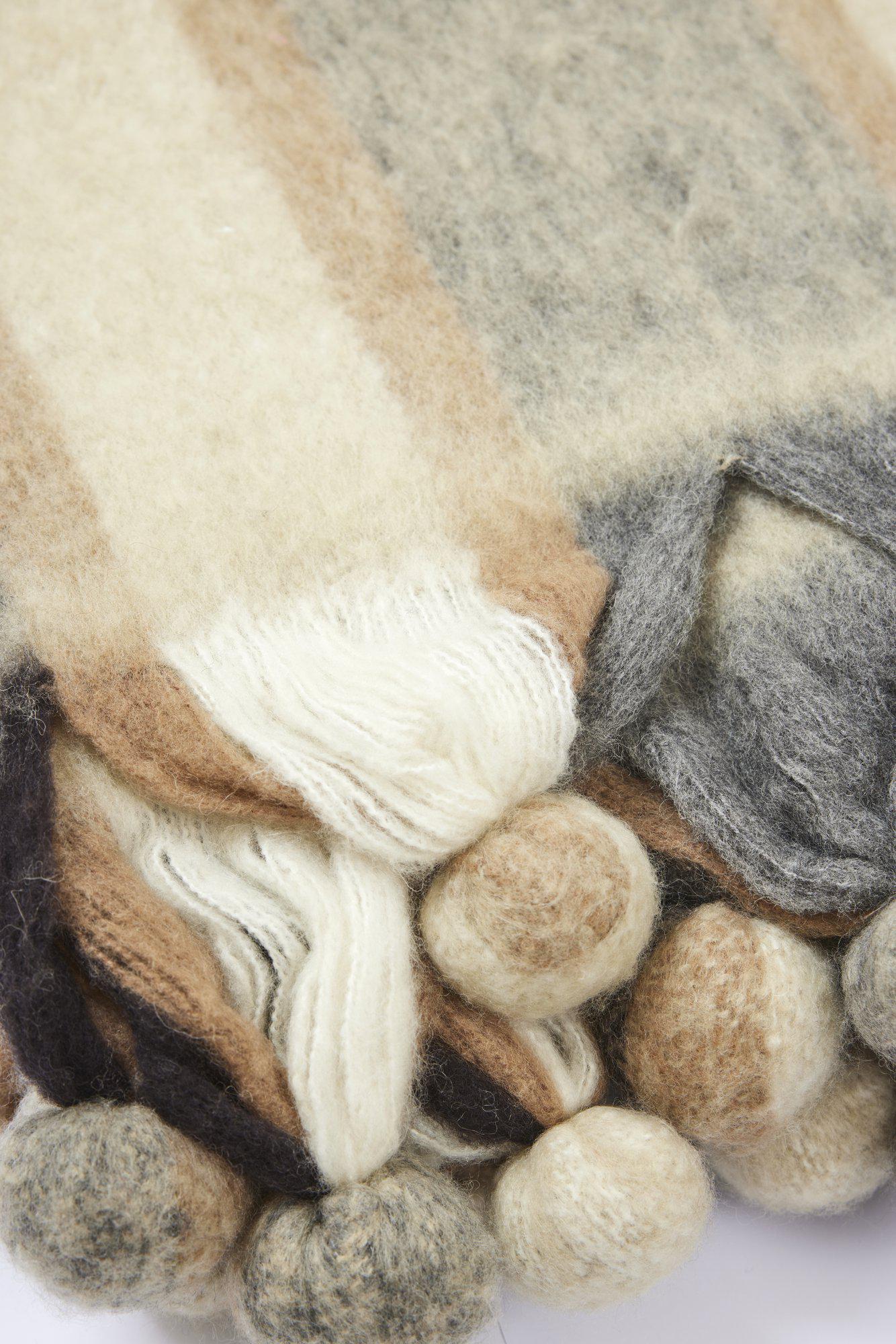 Brown striped mohair throw