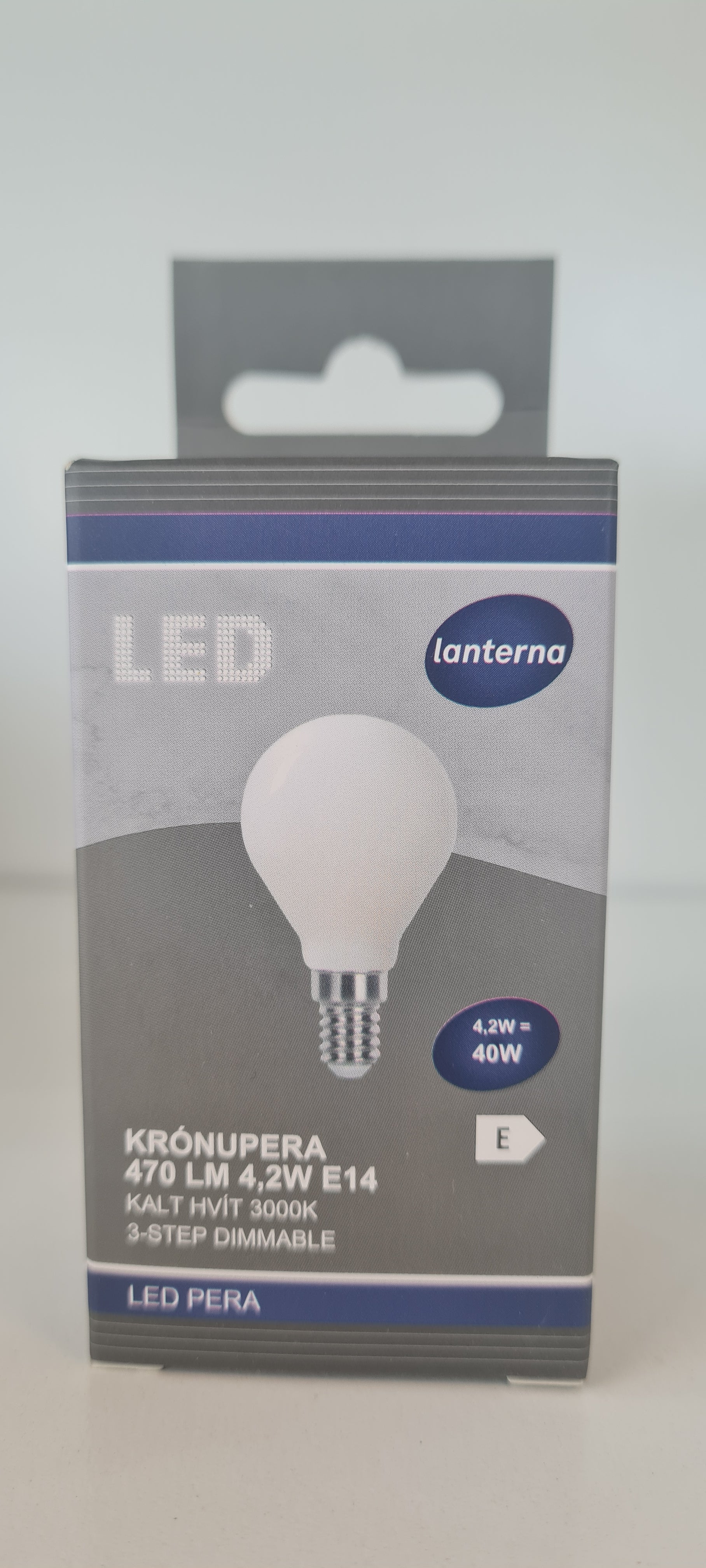 E14 Krónupera 4,7w 3000K 3-trin